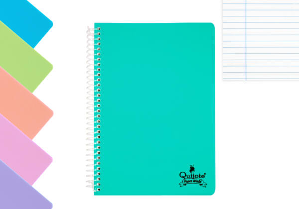 Cuaderno espiral flexible A5 80H 90g/m2 líneas tapa plástico