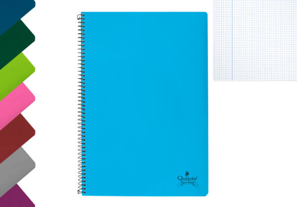 Cuaderno espiral Folio 80H 60g/m2 cuadros 3X3mm tapa normal