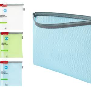 Bolsa portatodo con cremallera tamaño A4