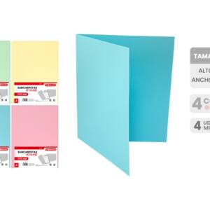 Pack 4 subcarpetas de colores pastel Tamaño A4