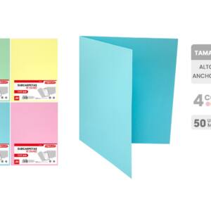 Pack 50 subcarpetas de colores pastel Tamaño A4