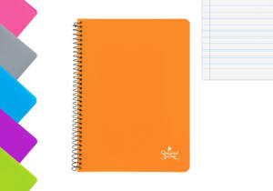 Cuaderno espiral A5 80H 90g/m2 Pauta 2.5mm tapa plástico