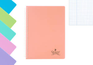 Cuaderno espiral flexible A5 80H 90g/m2 cuadros 4x4mm tapa plástico