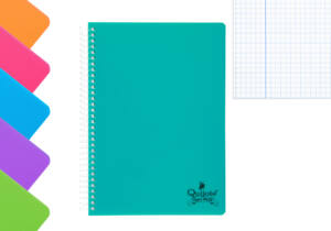 Cuaderno espiral flexible A5 80H 90g/m2 cuadros 4x4mm tapa plástico