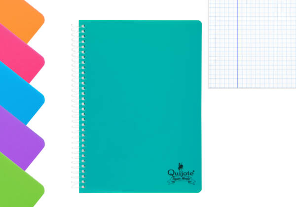 Cuaderno espiral flexible A5 80H 90g/m2 cuadros 4x4mm tapa plástico