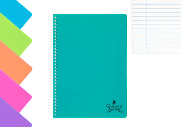 Cuaderno espiral flexible A5 80H 90g/m2 líneas tapa plástico