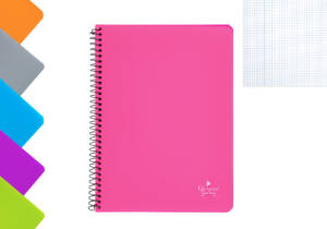 Cuaderno espiral A5 80H 90g/m2 Cuadros 3x3mm tapa plástico