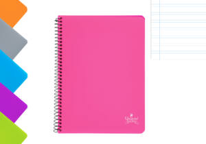 Cuaderno espiral A5 80H 90g/m2 Pauta 3.5mm tapa plástico