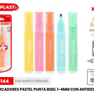 5 Marcadores Punta Bisel 1-4mm Colores Pastel