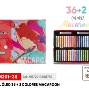 Caja Pastel al óleo 36 colores y 2 Blancos, incluye espátula