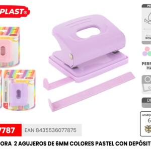 Perforadora 2 agujeros colores pastel