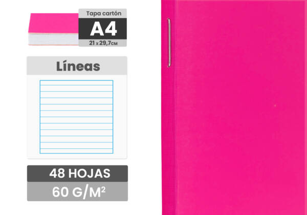 Cuaderno Grapado Tamaño Folio 48Hojas 60G Rayas Horizontales