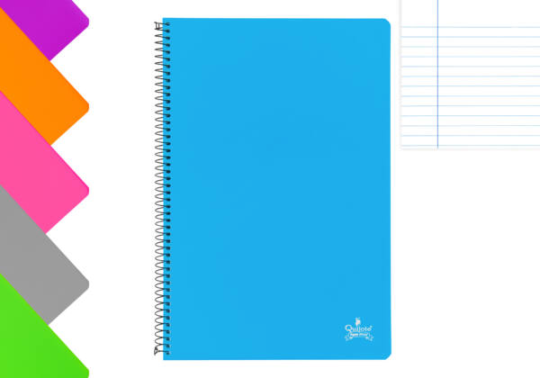 Cuaderno espiral Folio 80H 90g/m2 Rayas Horizontales tapa plástico