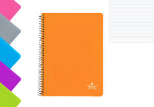 Cuaderno espiral A5 80H 90g/m2 Pauta 2.5mm tapa plástico
