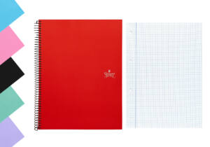 Cuaderno espiral A4 150H 60g/m2 cuadros 5x5mm tapa forrada