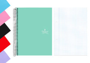 Cuaderno A5 150H 60g/m2 cuadros 5x5mm tapa forrada con perforaciones