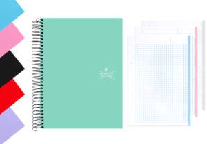 Cuaderno A5 120H 70g/m2 cuadros 5x5mm tapa forrada con perforaciones