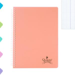 Cuaderno espiral flexible A5 80H 90g/m2 cuadros 4x4mm tapa plástico