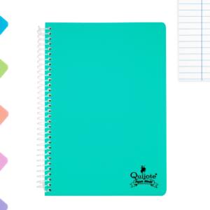 Cuaderno espiral flexible A5 80H 90g/m2 líneas tapa plástico