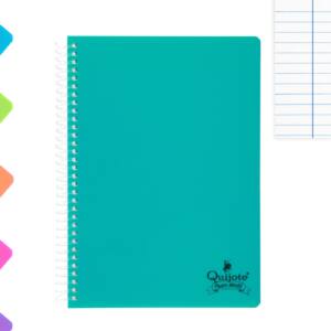 Cuaderno espiral flexible A5 80H 90g/m2 líneas tapa plástico