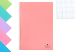 Cuaderno espiral flexible Folio 80H 90g/m2 cuadros 4x4mm tapa plástico