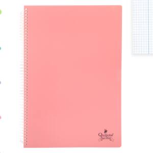 Cuaderno espiral flexible Folio 80H 90g/m2 cuadros 4x4mm tapa plástico