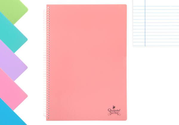 Cuaderno espiral flexible Folio 80H 90g/m2 Rayas Horizontales Tapa plástico