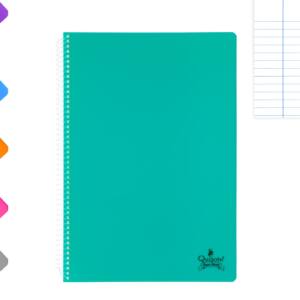 Cuaderno espiral flexible Folio 80H 90g/m2 Rayas Horizontales tapa plástico