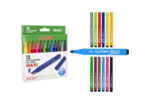 12 Rotuladores Maxi Alpino Punta Gruesa 5.7mm