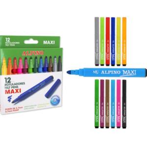 12 Rotuladores Maxi Alpino Punta Gruesa 5.7mm