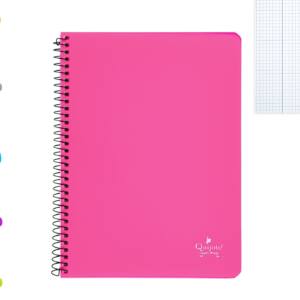 Cuaderno espiral A5 80H 90g/m2 Cuadros 3x3mm tapa plástico