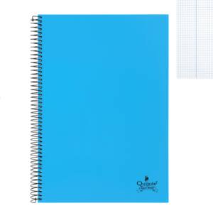 Cuaderno espiral Folio A4 80H 90g/m2 cuadros 3x3mm tapa forrada