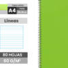 Cuaderno espiral Folio A4 80H 60g/m2 líneas tapa normal