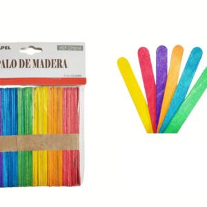 50 Palos Madera Colores 11.4x1cm