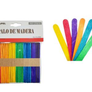 50 Palos Madera de Colores 9.3x1cm