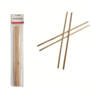 5 Palos Madera L 30x0.6x0.6cm