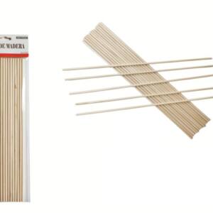 15 Palos Madera Redondos 30x0.5cm