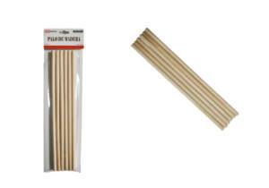 6 Palos Madera Redondos 30x1cm