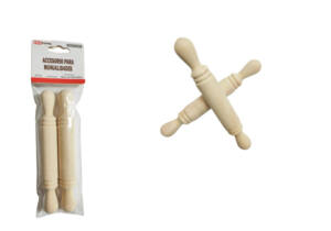 2 Rodillos Madera 14cm
