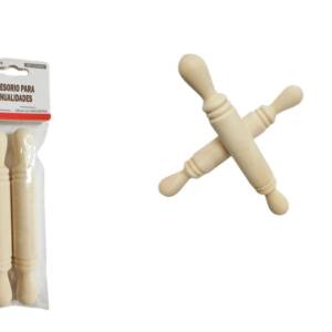 2 Rodillos Madera 14cm