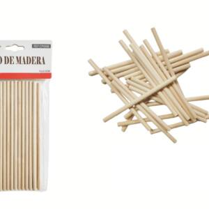 25 Palos Madera Redondos 15x5cm
