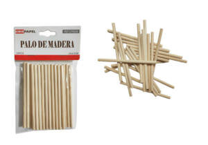 25 Palos Madera Redondos 10x0.5cm