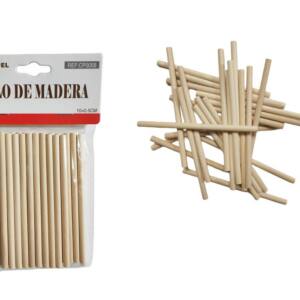 25 Palos Madera Redondos 10x0.5cm