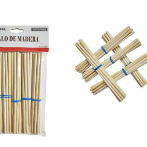 50 Palos Madera Bambú 15x0.5cm