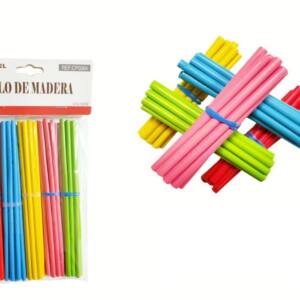 50 Palos Madera Bambú 15x0.5cm