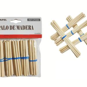 50 Palos Madera Bambú 8x0.8cm
