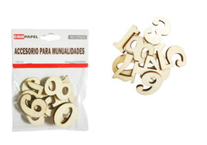 10 Números Madera 3.5cm