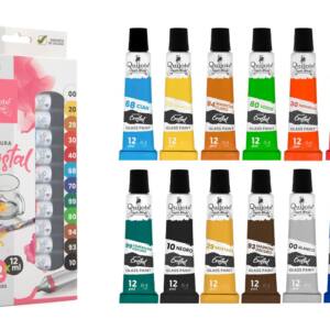 Set 12 Tubos Pintura 12ml Para Cristal