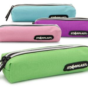 Estuche Tela 2 Cremalleras Colores Pastel