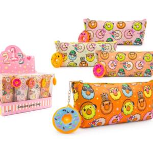 Estuche 1 Cremallera Triangular PVC Diseño Rosquillas